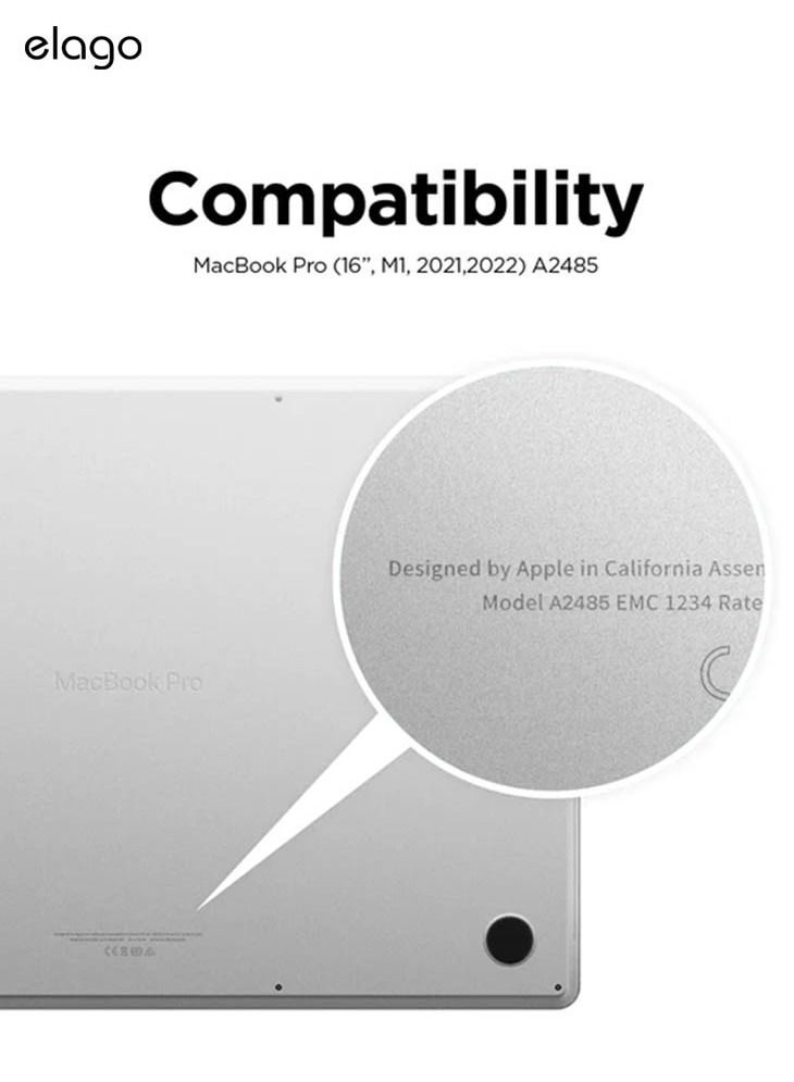Elago Slim Hard for MacBook Pro 16 inch M2 Pro/ M2 Max (2023)/ M1 Pro/ M1 Max (2021) Case Cover Ultra Slim, Full Protection, Access to All Features - Dark Gray - Image 2