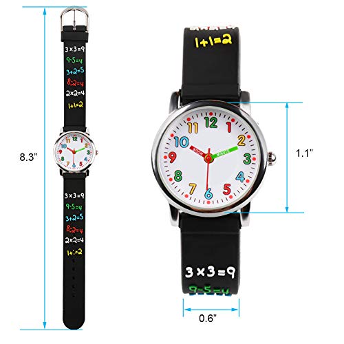 Venhoo Kids Watches 3D Cute Cartoon Waterproof Silicone Children Toddler Wrist Watches for Boys Little Child-Black Number - Image 3