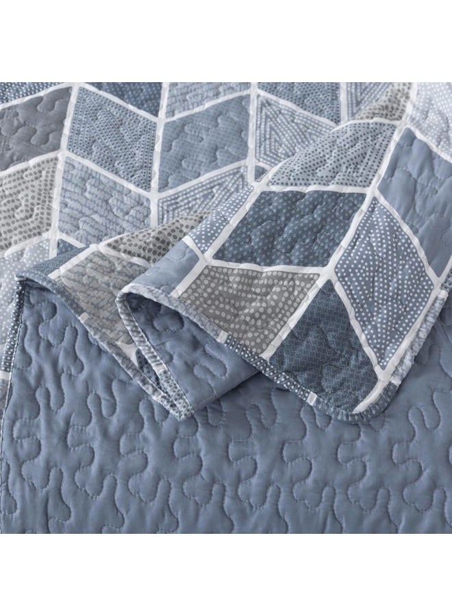 SLPR Heather 3-Piece Lightweight Printed Quilt Set (King) | with 2 Shams Pre-Washed All-Season Machine Washable Bedspread Coverlet - Image 5