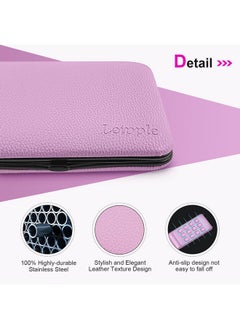Leipple Manicure Set Professional Pedicure Kit Nail Clippers Kit - 18 pcs Nail Care Tools - Grooming Kit with Luxurious Upgraded Travel Case (Purple)  - Image 5