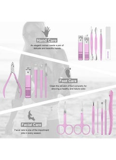 Leipple Manicure Set Professional Pedicure Kit Nail Clippers Kit - 18 pcs Nail Care Tools - Grooming Kit with Luxurious Upgraded Travel Case (Purple)  - Image 3