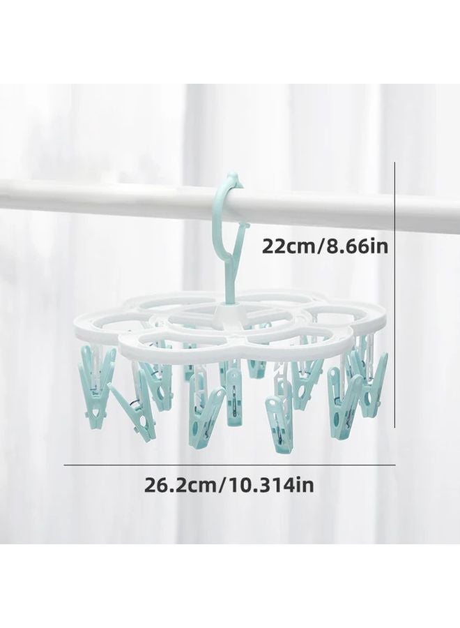 Pink Clothes Drying Rack With 16 Clips 360 Rotating Hook Space Saving Laundry Organizer - Image 5