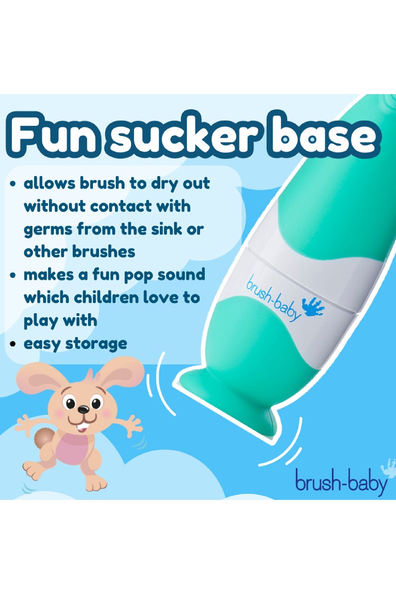 برش بيبي فرشاة أسنان كهربائية للأطفال بيبي سونيك باللون الأزرق الفيروزي – إضاءة LED، رأسين للفرشاة، شعيرات ناعمة، مؤقت دقيقتين - Image 4