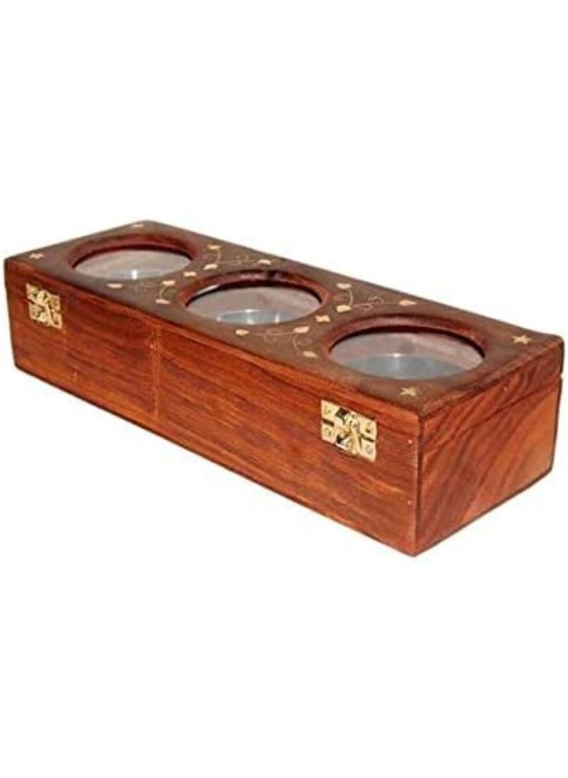 QUESERA - Handcrafted Dry Fruit Storage Box   Storage Container with lid Serving Box Dry Fruit Tray Dry Fruit Container Masala Box for Kitchen - Image 1