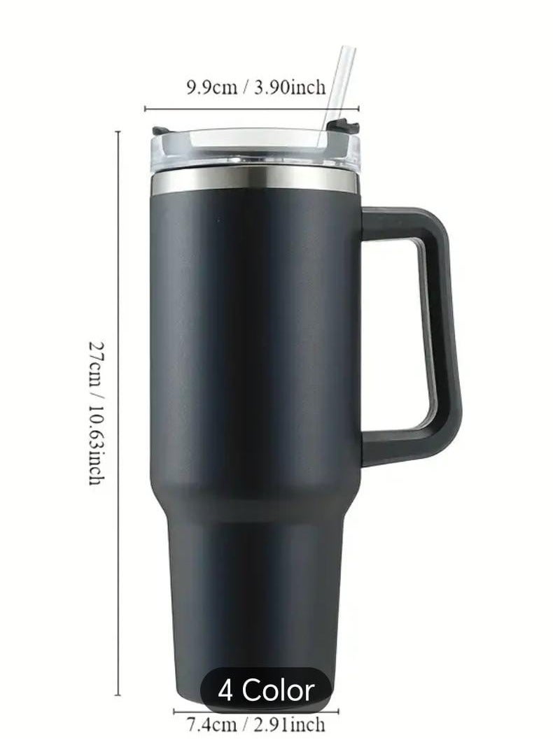 Liying 40 oz S.Tumbler with Handle and Straw - Cold-11h u0026 Hot-7H, Insulated Cup Travel Tumbler with Flip Lid, Protective Boot, Carrying Case, Stainless Steel Tumbler Water Bottle (Black) #1