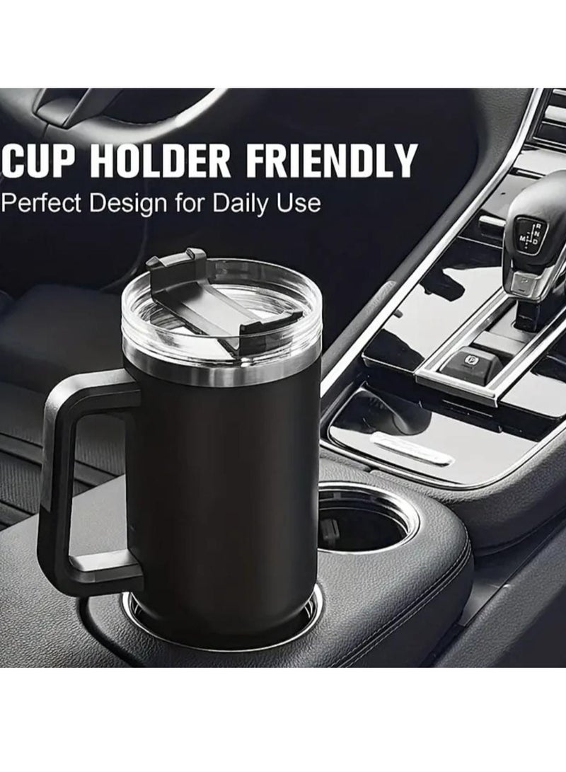 Liying 40 oz S.Tumbler with Handle and Straw - Cold-11h u0026 Hot-7H, Insulated Cup Travel Tumbler with Flip Lid, Protective Boot, Carrying Case, Stainless Steel Tumbler Water Bottle (Black) #1