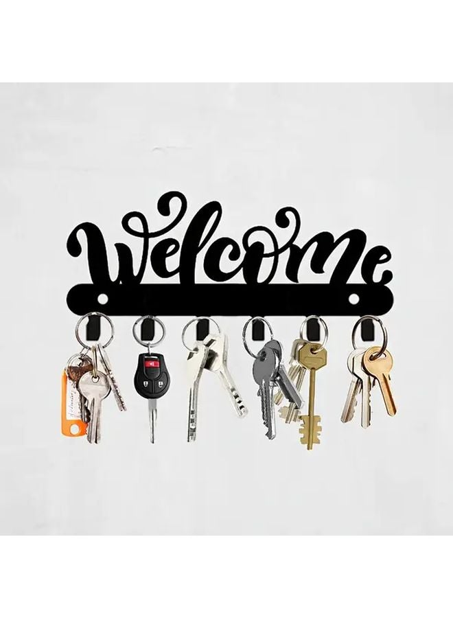 Black Metal Wall Mounted Key Holder Hook For Coats Hats Towels Bags Umbrellas - Image 3