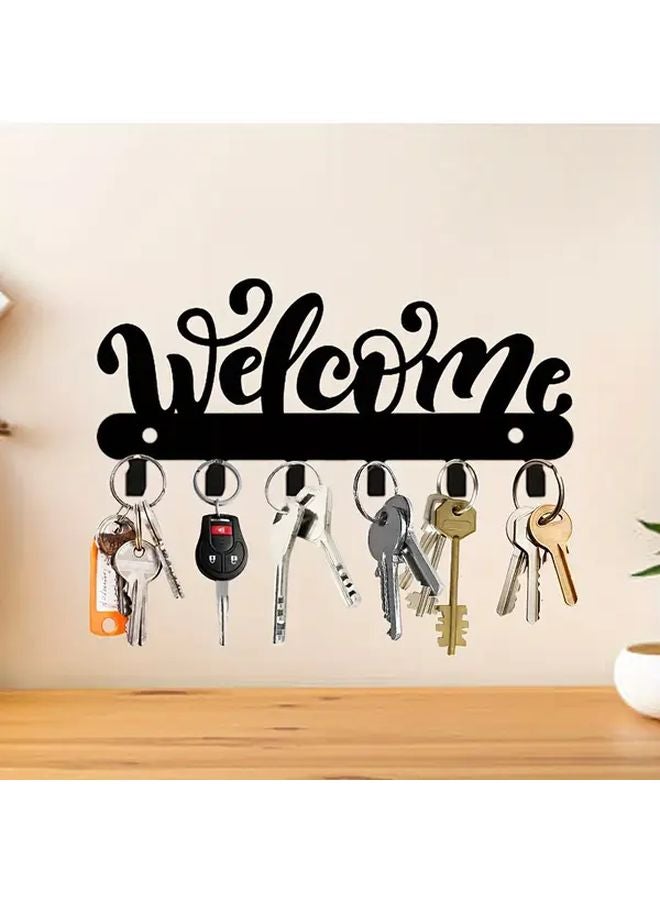 Black Metal Wall Mounted Key Holder Hook For Coats Hats Towels Bags Umbrellas - Image 5