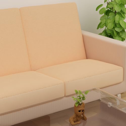 DREAM KING Terry Polycotton Sofa Seat Protector | Flexible | Elastic Stretchable | Sofa Cover | Sofa Protector Four Seater | Color- Beige (Size: 23 inch X 23 inch) Pack of 6 - Image 3
