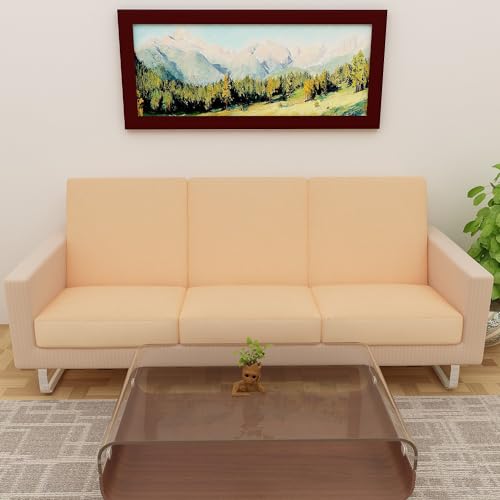 DREAM KING Terry Polycotton Sofa Seat Protector | Flexible | Elastic Stretchable | Sofa Cover | Sofa Protector Four Seater | Color- Beige (Size: 23 inch X 23 inch) Pack of 6 - Image 1