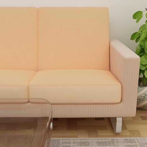 DREAM KING Terry Polycotton Sofa Seat Protector | Flexible | Elastic Stretchable | Sofa Cover | Sofa Protector Four Seater | Color- Beige (Size: 23 inch X 23 inch) Pack of 6 - Image 4