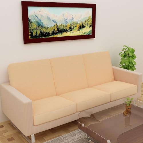 DREAM KING Terry Polycotton Sofa Seat Protector | Flexible | Elastic Stretchable | Sofa Cover | Sofa Protector Four Seater | Color- Beige (Size: 23 inch X 23 inch) Pack of 6 - Image 2