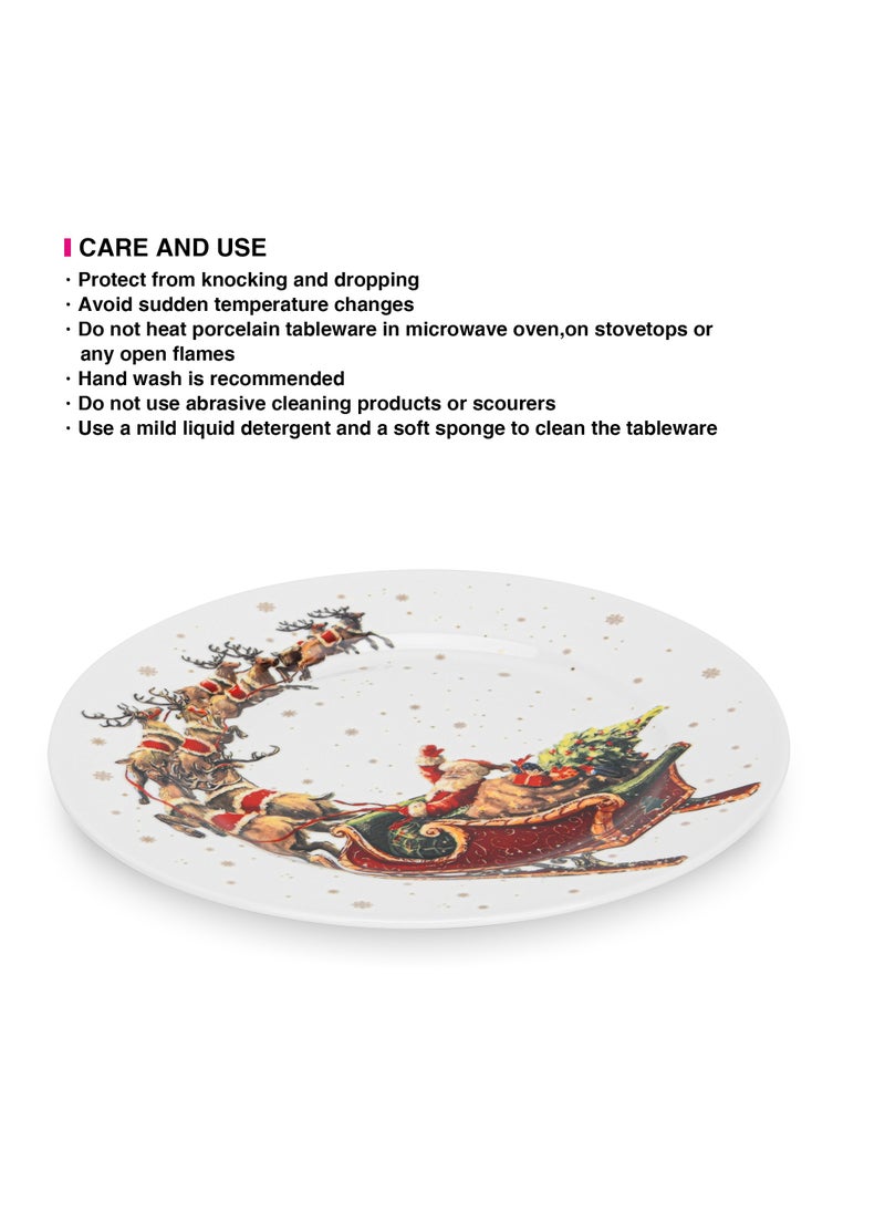 2-Piece Dinner Plate 19.5cm, Christmas Holiday Season Collection Dinnerware