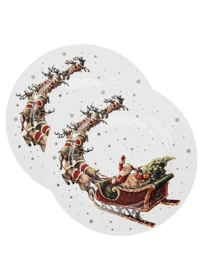 Fissman 2-Piece Dinner Plate 19.5cm, Christmas Holiday Season Collection Dinnerware