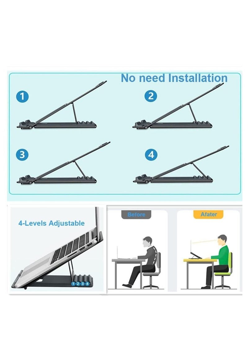 Y&D - Laptop Stand-Ventilated Adjustable Computer Holder Desktop Notebook Stand for MacBook Air Pro, Dell XPS, Fits up to 13-16'' - Image 1