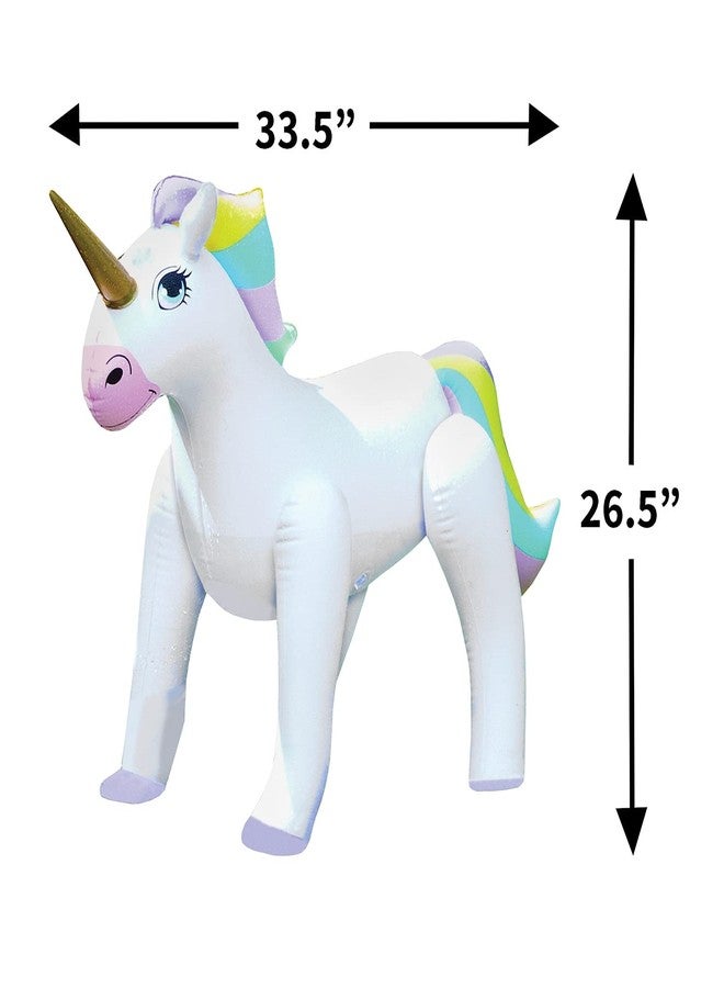Etna Inflatable Unicorn Sprinkler - Fun Outdoor Water Toy for Kids Attaches to Garden Hose, 33 1/2" High - Image 5