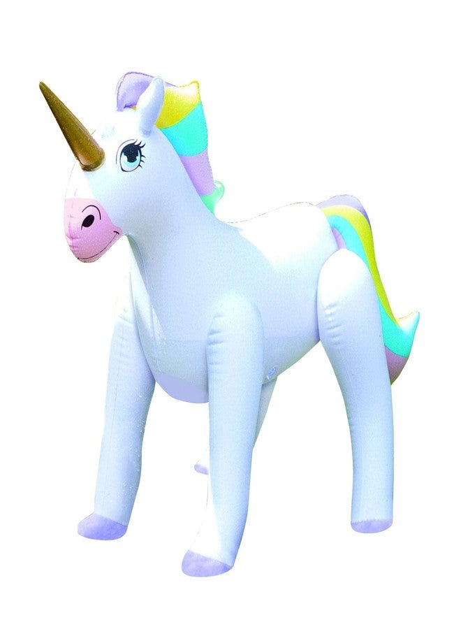Etna Inflatable Unicorn Sprinkler - Fun Outdoor Water Toy for Kids Attaches to Garden Hose, 33 1/2" High - Image 1