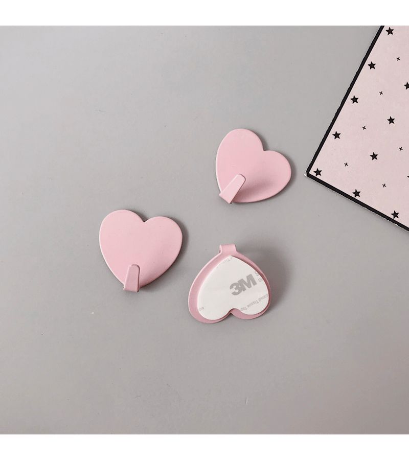 White Heart Shaped Hook Storage Rack With Sturdy Organizer For Hanging Keys Clothes Towels - Image 5