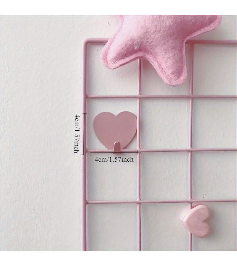 White Heart Shaped Hook Storage Rack With Sturdy Organizer For Hanging Keys Clothes Towels - Image 3