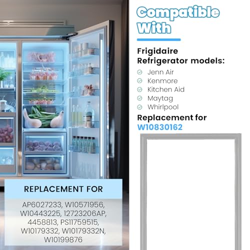 Kojem Upgraded Kojem W10830162 French Refrigerator Door Gasket Compatible with Whirlpool Jenn Air Kenmore Kitchen Aid Maytag Replacement Part 12723206AP W10179332 AP6027233 - Image 2