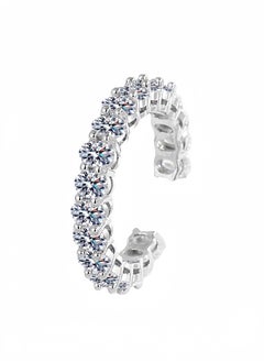 Generic Diamond ring, starry sky stone ring, 18K white gold ring, suitable for men and women, cubic zirconia ring, pigeon egg ring, adjustable,  - Image 1