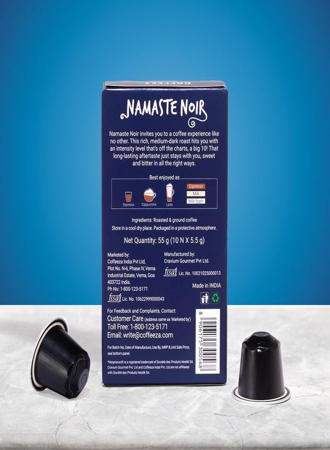 COFFEEZA Delights Namaste Noir Coffee Capsules (Budget-Friendly) Nespresso Compatible Coffee Capsules|20 Coffee Pods, 180 Gram - Image 4