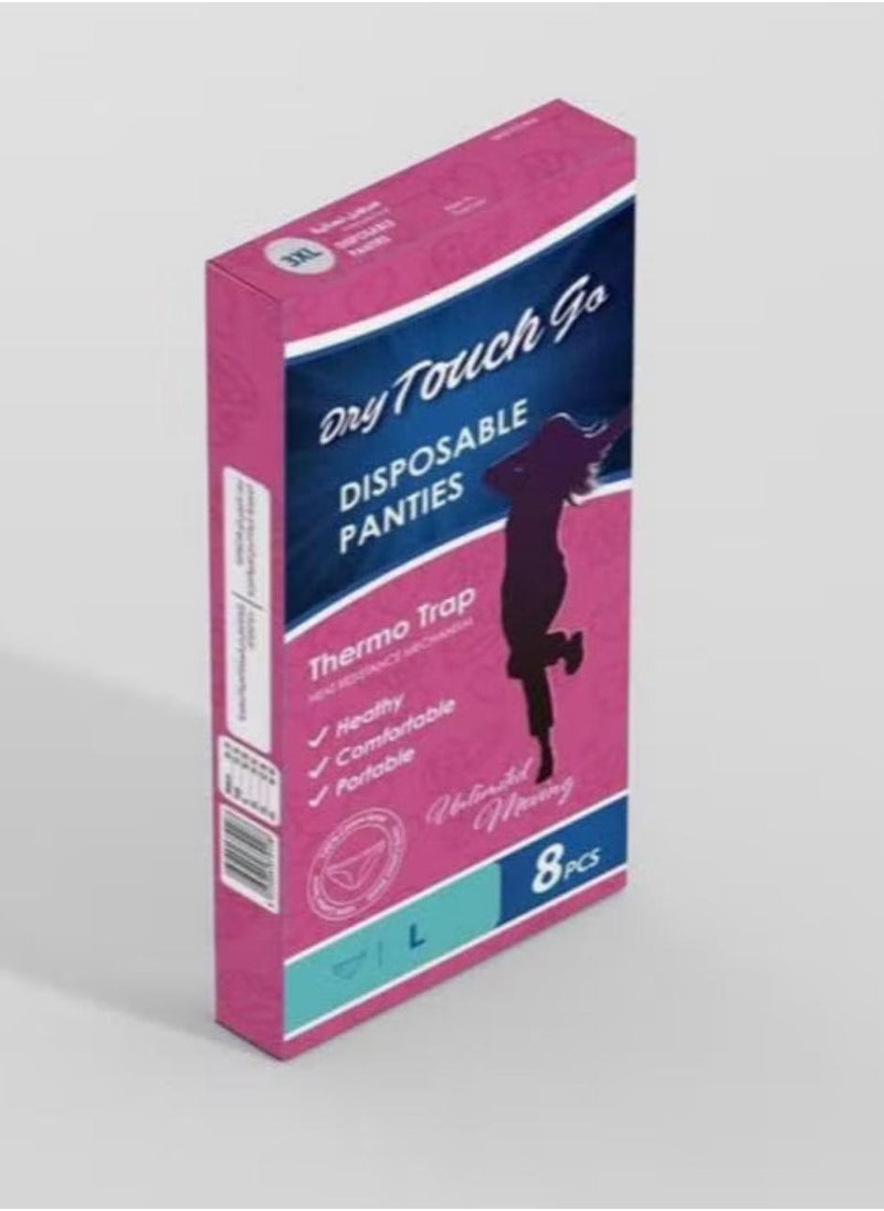 Dry - Women's panties used during menstruation, postpartum and during sports, for one-time use, 8 pieces - size L - Image 1