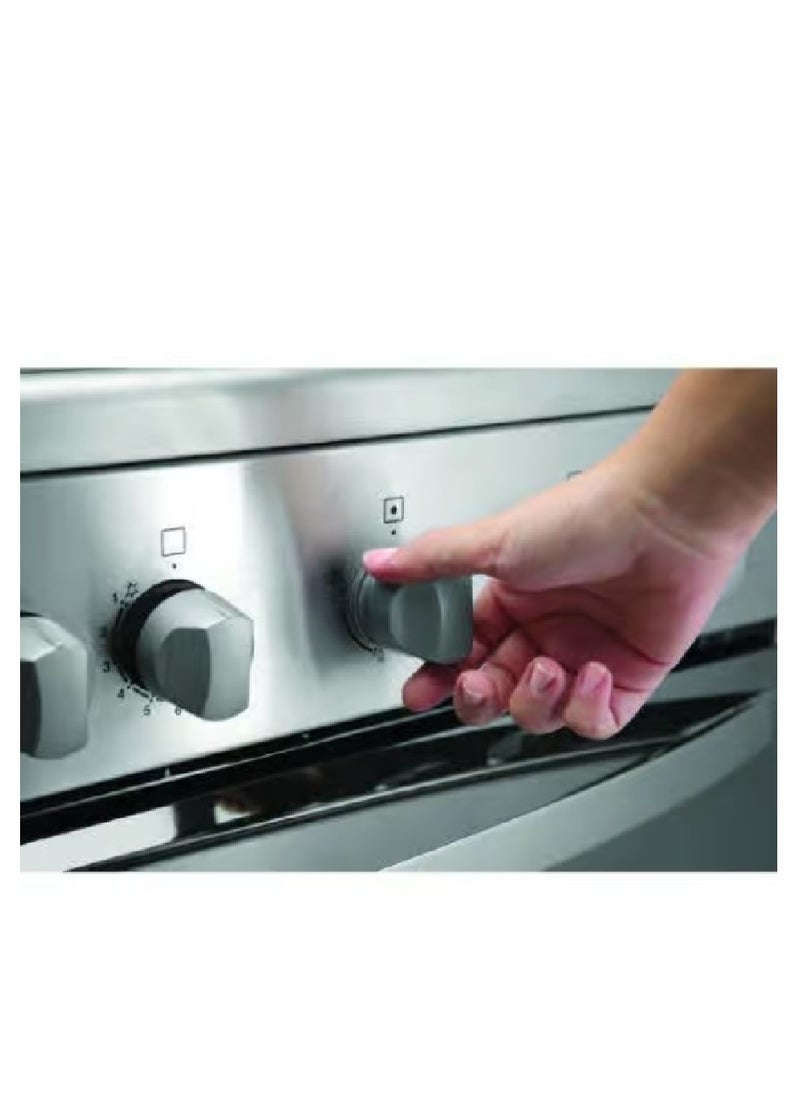 ZANUSSI Zanussi Freestanding Gaz Cooker – 4 Burners, Stainless Steel, 60cm – ZCG61296XA  - Image 4