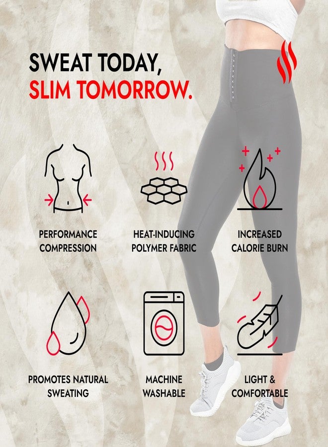Sweat Shaper Cinch Leggings, High-Waist Compression Slimming Cinch Sauna Leggings, Tummy Control, Body Sculpting Yoga Pants - Image 5