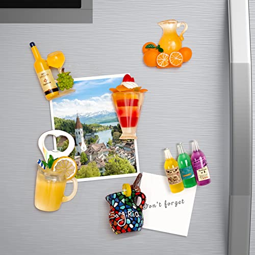 DANVON 6-Pack Fruit Juice Fridge Magnets 3D Resin Magnet Refrigerator Stickers Champagne Bottle Opener Juice Cup Wine Glass for Refrigerators, Whiteboards, Maps and Other Magnetic Items - Image 4