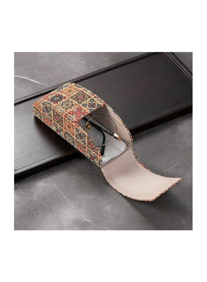 ماركة غير محددة حافظة نظارات بطباعة كلاسيكية بغطاء صلب، غطاء حافظة نظارات شمسية خشبية مصنوعة يدويًا مضادة للسقوط، حامل واقي للنظارات طويل النظر مع بطانة من الصوف  - Image 4