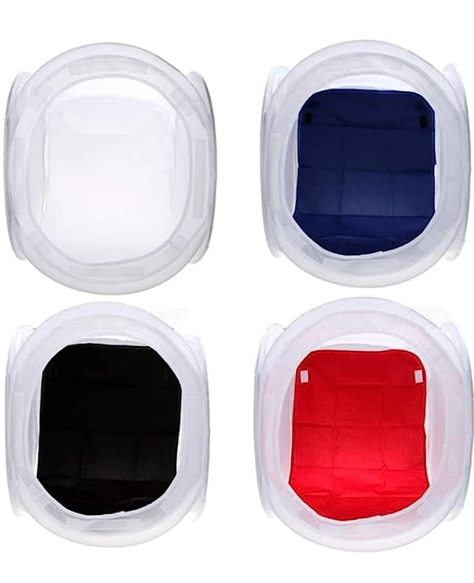 MVPRO Portable Photo Studio Shooting Tent Light Cube Diffusion Soft Box Kit with 4 Colors Backdrops (Red Blue Black White) for Photography (60 x 60 Cloth Tent) - Image 1