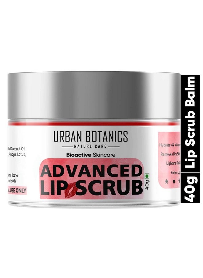UrbanBotanics ® Advanced Lip Scrub Balm - Lightening And Brightening Dark Lips - Lip Scrub For Women & Men Smoker/Dry/Chapped Lip Care (Color : Red), 40 Grams  - Image 1