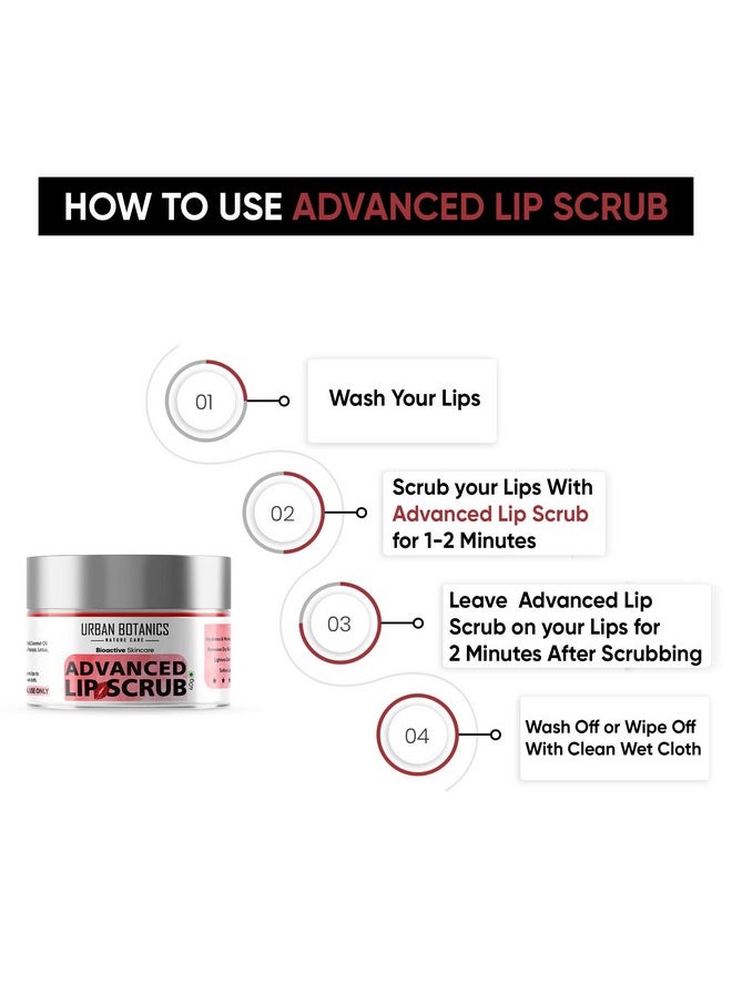 UrbanBotanics ® Advanced Lip Scrub Balm - Lightening And Brightening Dark Lips - Lip Scrub For Women & Men Smoker/Dry/Chapped Lip Care (Color : Red), 40 Grams  - Image 5