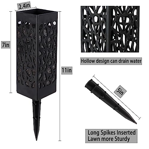LVXINLI 2 Sets Artificial Cemetery Flowers,Memorial Flowers,Beautiful Arrangements for Headstones,Black Plastic vase with Drainage Hole Long Spikes Outdoor Memorials(Dark Blue)… - Image 5
