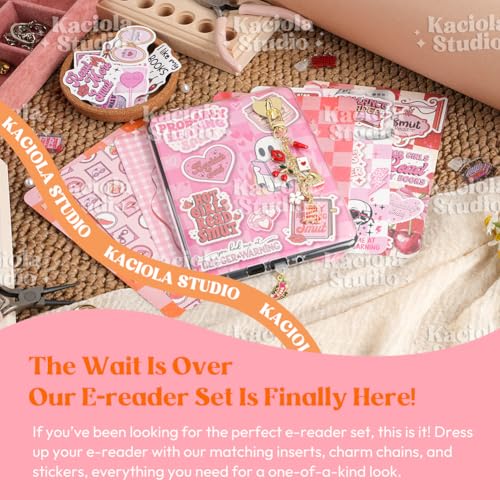 KACIOLA STUDIO 8PCS Inserts Set for E-reader, 6 Type C Charms and 2 Charm Chain with 50PCS Stickers for E-reader, 6.9"x4.8" Insert Smutty Theme for Paper White11th/12th, Gifts for Booklovers - Image 2