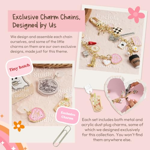 KACIOLA STUDIO 8PCS Inserts Set for E-reader, 6 Type C Charms and 2 Charm Chain with 50PCS Stickers for E-reader, 6.9"x4.8" Insert Smutty Theme for Paper White11th/12th, Gifts for Booklovers - Image 5