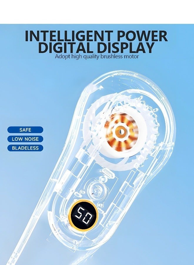 ميكسد مروحة رقبة محمولة بـ 5 سرعات، مراوح شخصية خالية من الشفرة قابلة لإعادة الشحن عبر USB، مروحة محمولة يمكن ارتداؤها تعمل بالبطارية للسفر، تصميم سماعة رأس بدون أوراق، مروحة تبريد شخصية للرقبة - Image 4