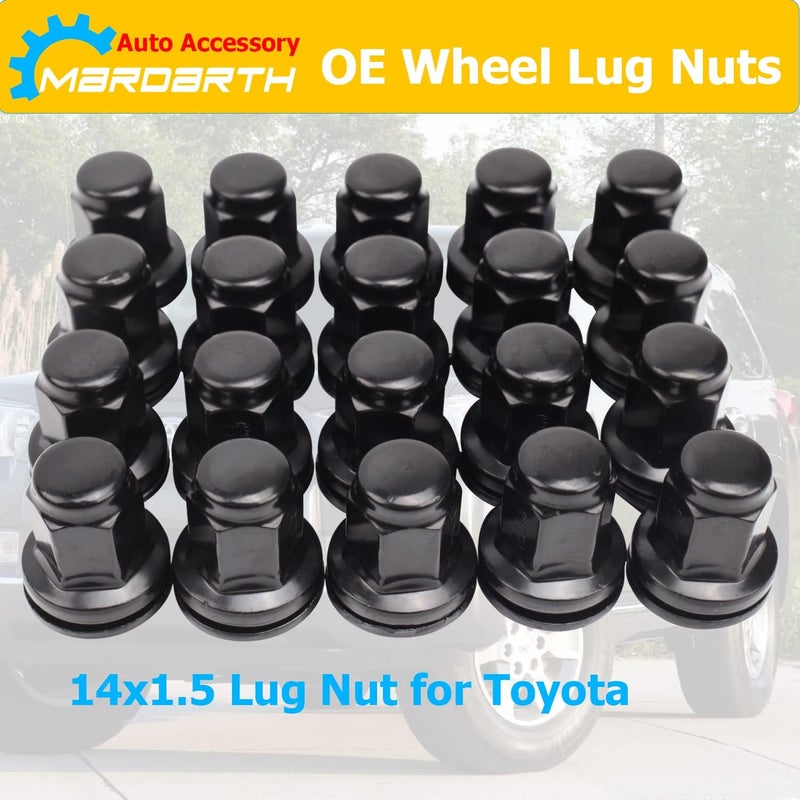 Mardarth Set of 20 Black OEM Style Factory Lug Nuts for Sequoia, Land Cruiser, Tundra, Lexus LX - Image 3