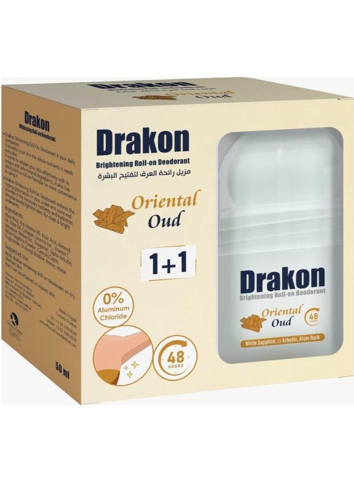 Drakon Whitening Roll-on Deodorant Oriental Oud 50ML 1+1 - Image 1