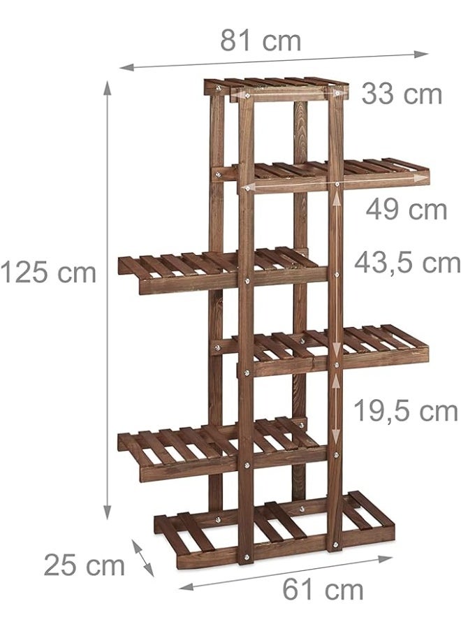 لينجوي حامل نباتات خشبي، رف نباتات داخلي 81 × 125 × 25 سم، رف نباتات مكون من 5 طبقات لنباتات متعددة، حامل عرض أواني نباتات طويلة - Image 2