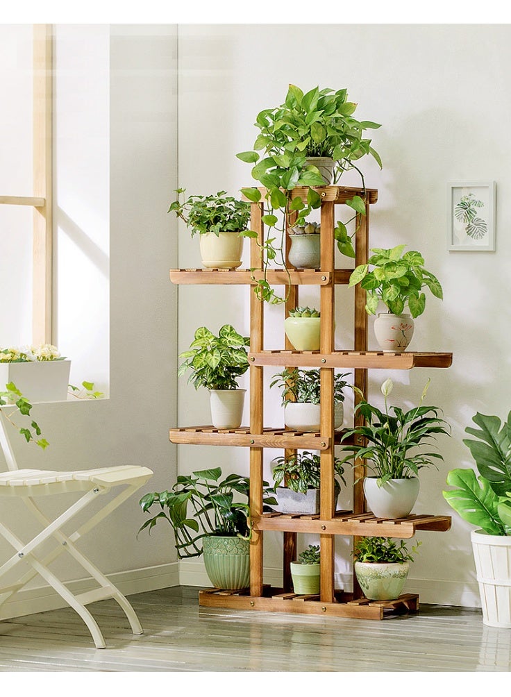 لينجوي حامل نباتات خشبي، رف نباتات داخلي 81 × 125 × 25 سم، رف نباتات مكون من 5 طبقات لنباتات متعددة، حامل عرض أواني نباتات طويلة - Image 3