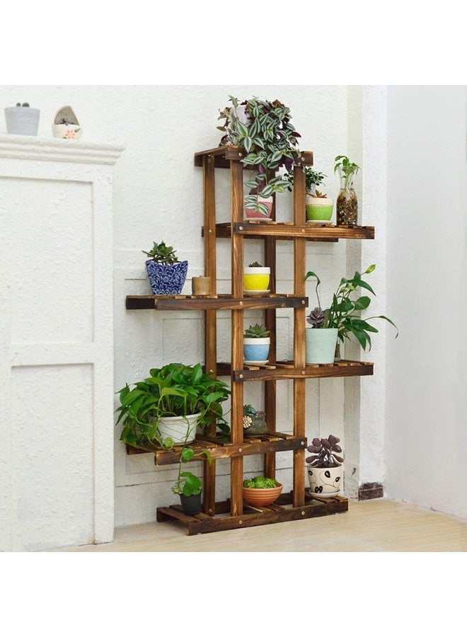 لينجوي حامل نباتات خشبي، رف نباتات داخلي 81 × 125 × 25 سم، رف نباتات مكون من 5 طبقات لنباتات متعددة، حامل عرض أواني نباتات طويلة - Image 4