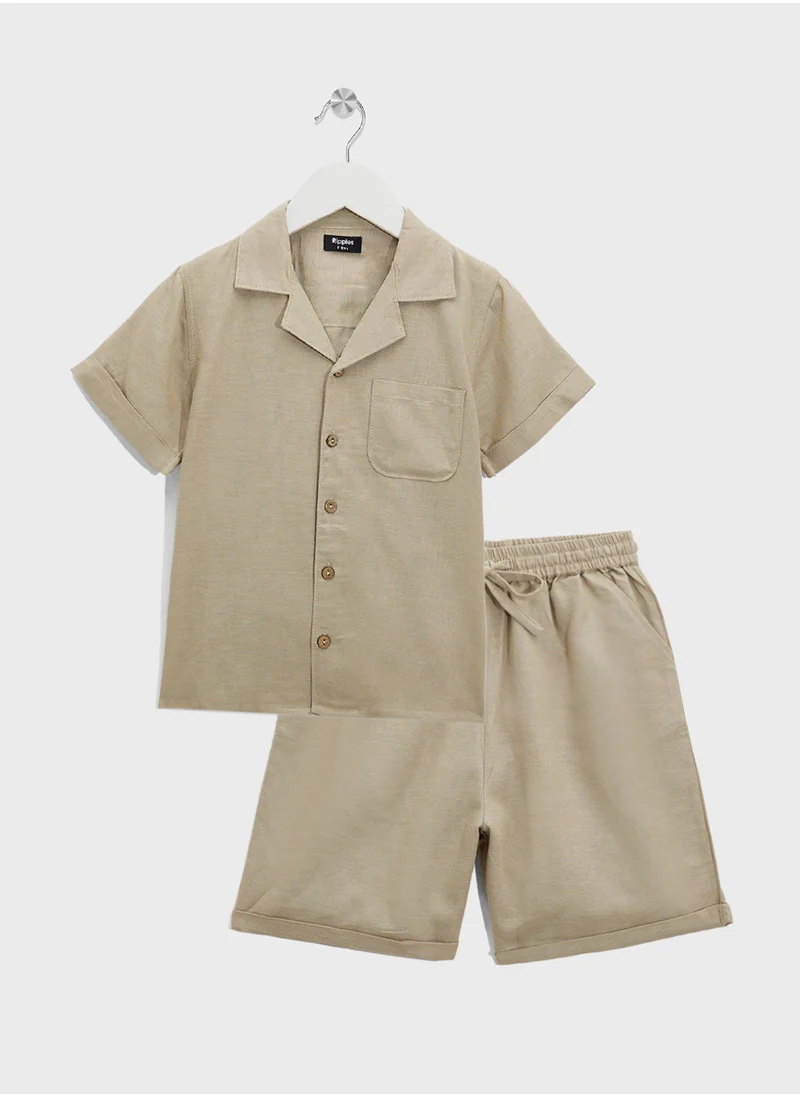 Ripples Resort Collar Shirt & Shorts Set