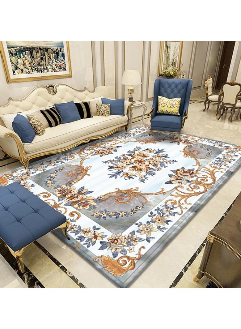 Loquat Squality Polyester Fiber Rectangular Machine Washable Carpet