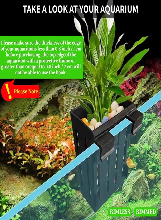 GLEFLE 2 PCS Aquarium Plant Holder Top Hanging Fish Tank Plant Pot Aquarium Planter Cups for Water Feature Decoration - Image 3