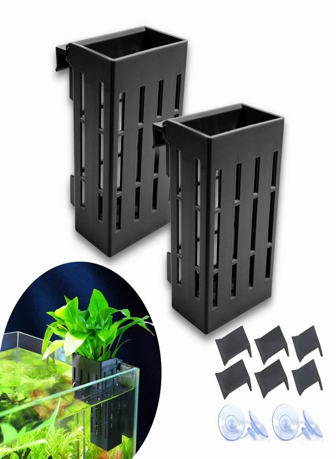GLEFLE 2 PCS Aquarium Plant Holder Top Hanging Fish Tank Plant Pot Aquarium Planter Cups for Water Feature Decoration - Image 1