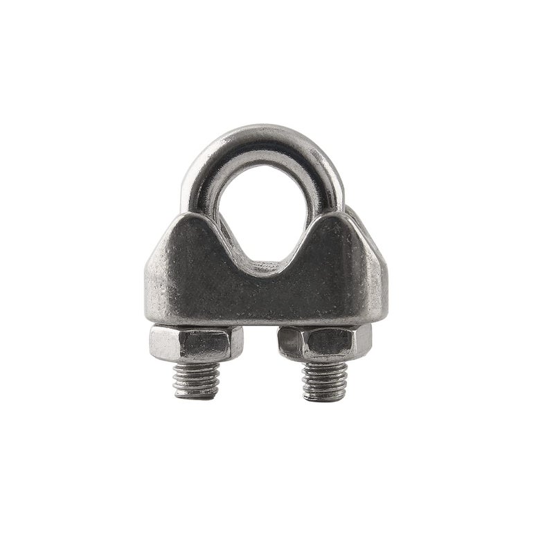 HSTECH 16PCS 3/16 Inch M4 304 Stainless Steel Wire Rope Cable Clip Clamp, Used for Anything That Involves Cable Clips: Rigging, Temporary Guardrail Systems, Securing Loads, Hanging Banners Or Flags - Image 3