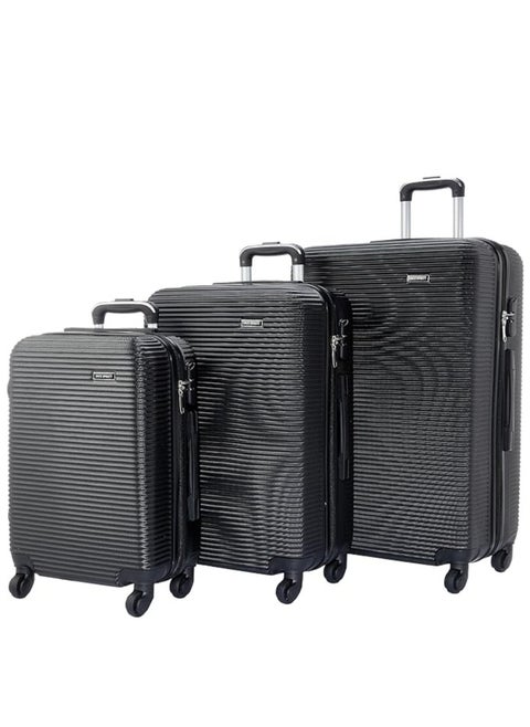A set of 3 pieces of travel bags, with a solid structure made of ABS polycarbonate, size 20/24/28