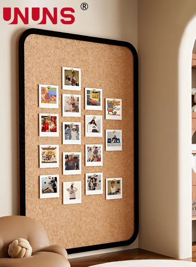 Felt Board,Bulletin Board,60*120CM Felt Pin Board,Cork Board with 35Pegs and 4Velcros,Photo Board,Self-Adhesive Vision Board Mood Board,Felt Bulletin Board for Living Room Office Wall Decor,Black&Yellow